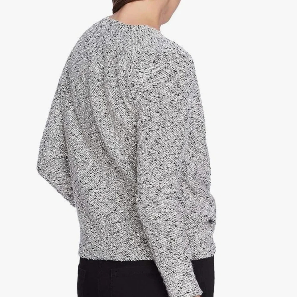 1.State Marled Gray Knit Wrap Style Dress Long Sleeve Back Zipper Size S - Picture 2 of 15
